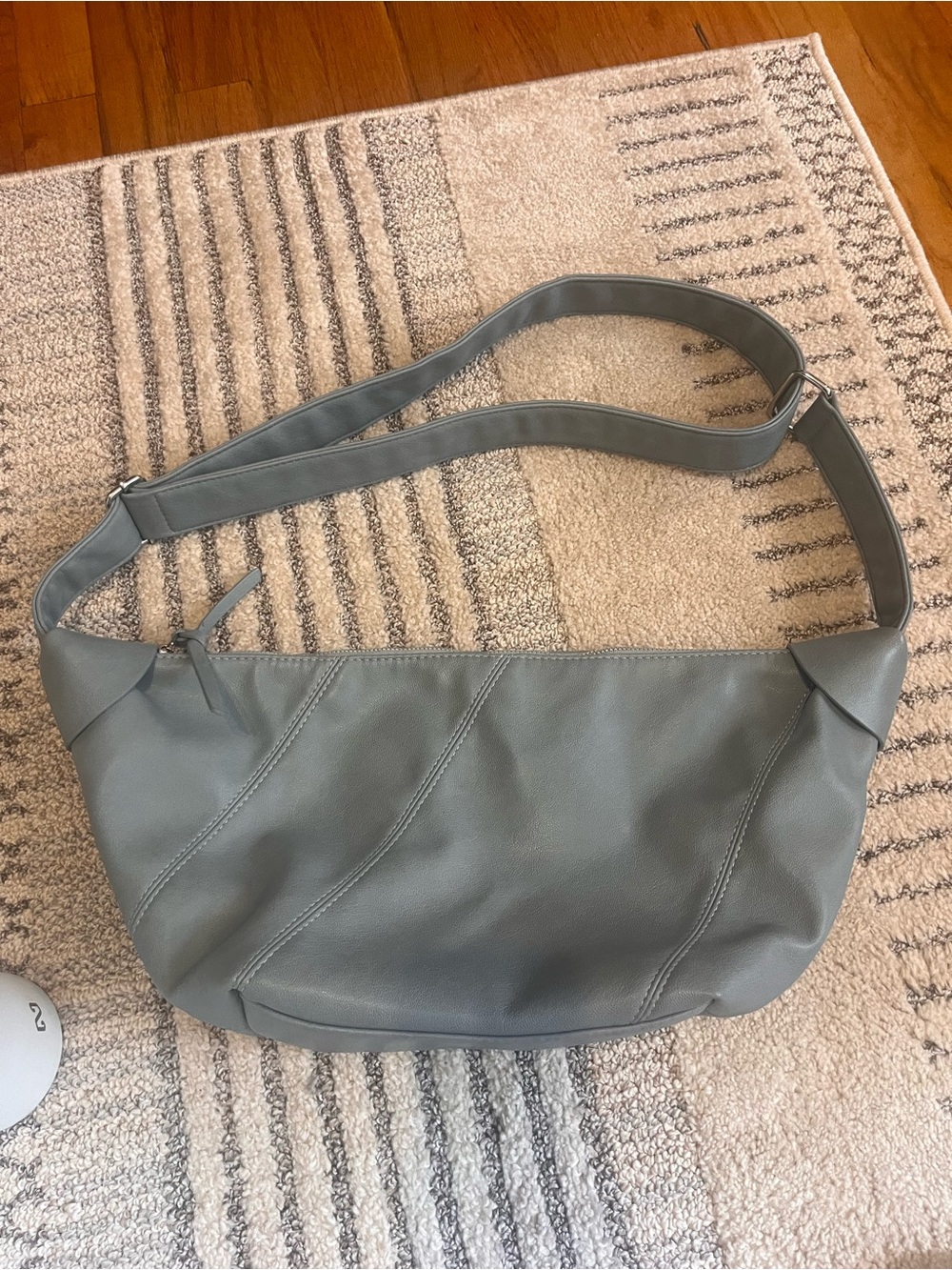 Women's blue Leather Shoulder Bag - Classic Everyday Style